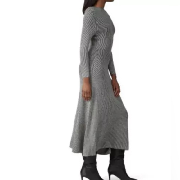 Mara Hoffman Jasmine Gray Ribbed Mock Neck Long Sleeve Dress size XL - Picture 5 of 11